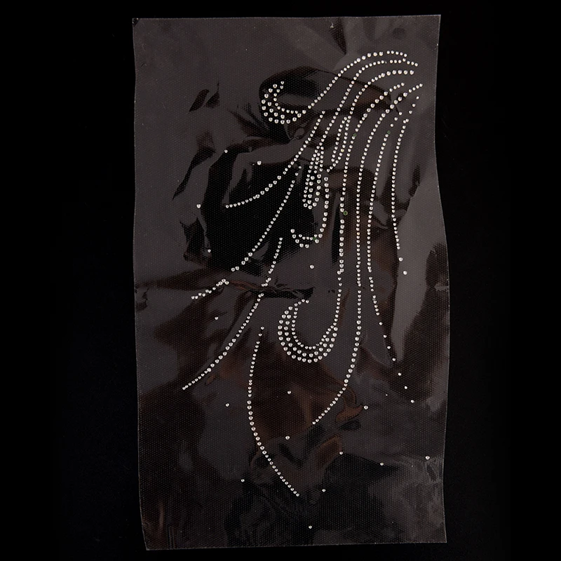 

Crystal Hot Fix Rhinestones Feather Motif Crystal Pearl Heat Transfer Design Iron On Clothes T Shirt Dance Dress