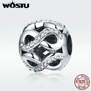 

WOSTU Hot Sale 925 Sterling Silver Infinity Love Beads Fit Original WST Charm Bracelet Fine Jewelry Gift For Lover DXC141