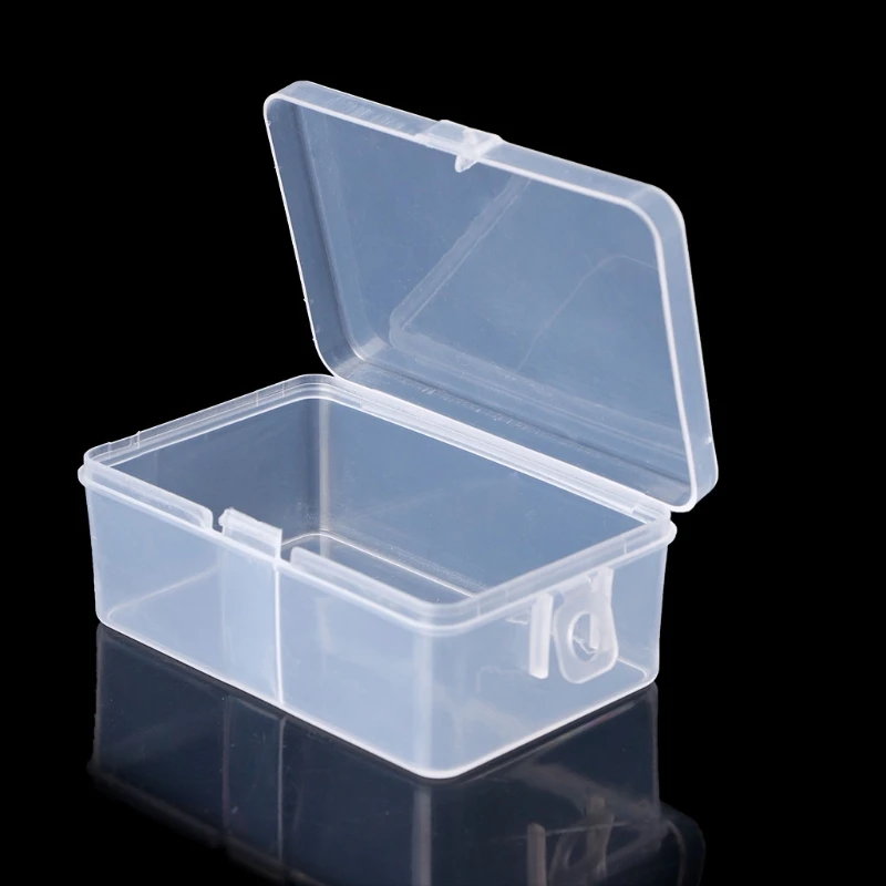 Прямоугольная пластиковая прозрачная коробка для хранения Контейнер для ювелирных бус Органайзер 8*5,2*3,3 см