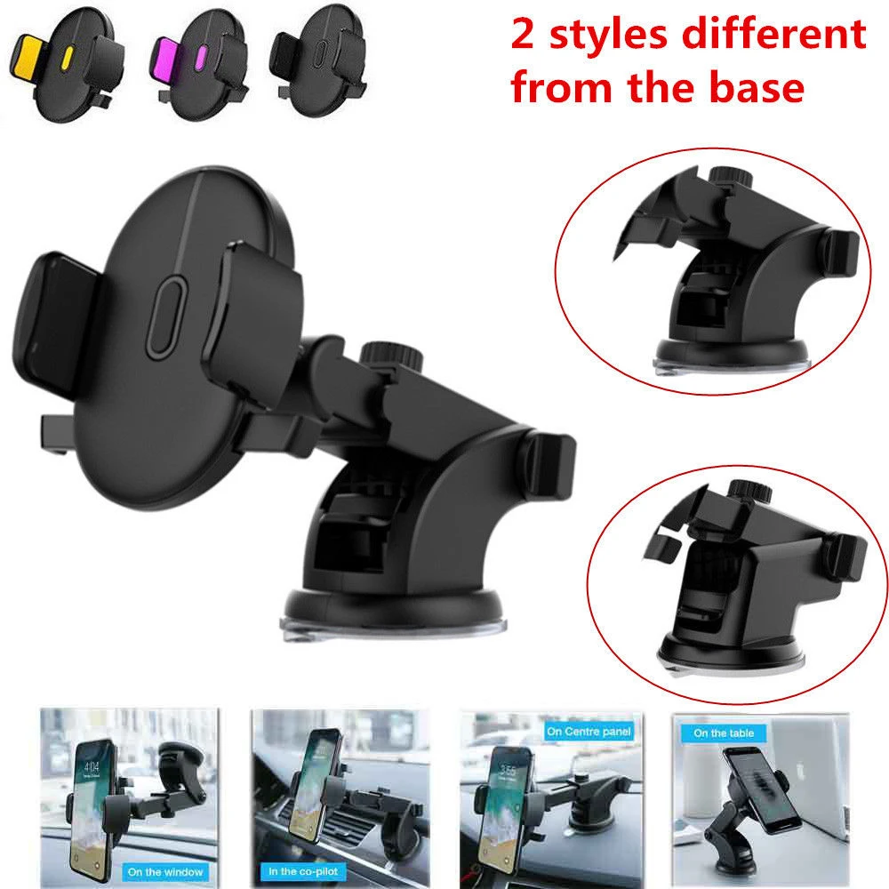 

360 Rotation Automatically Locking Windshield Mount Car Phone Holder in Car Stand Support For Samsung iPhone 3 Styles 3 Colors