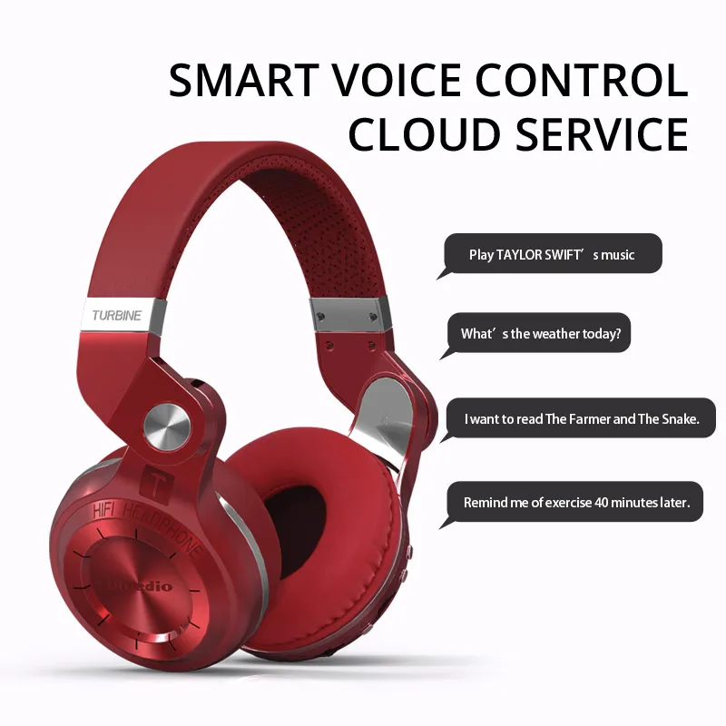 Original Bluedio T2+ Foldable Wireless Headset with Microphone Bluetooth Headphones Supports FM Radio and SD Card