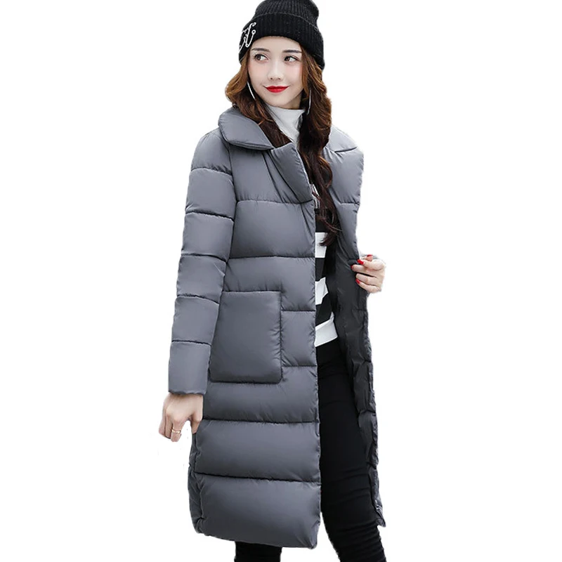 Dow парка, женский пуховик, зимнее пальто, зимняя парка, хлопковая стеганая куртка, женская зимняя куртка, пальто - Цвет: Серый