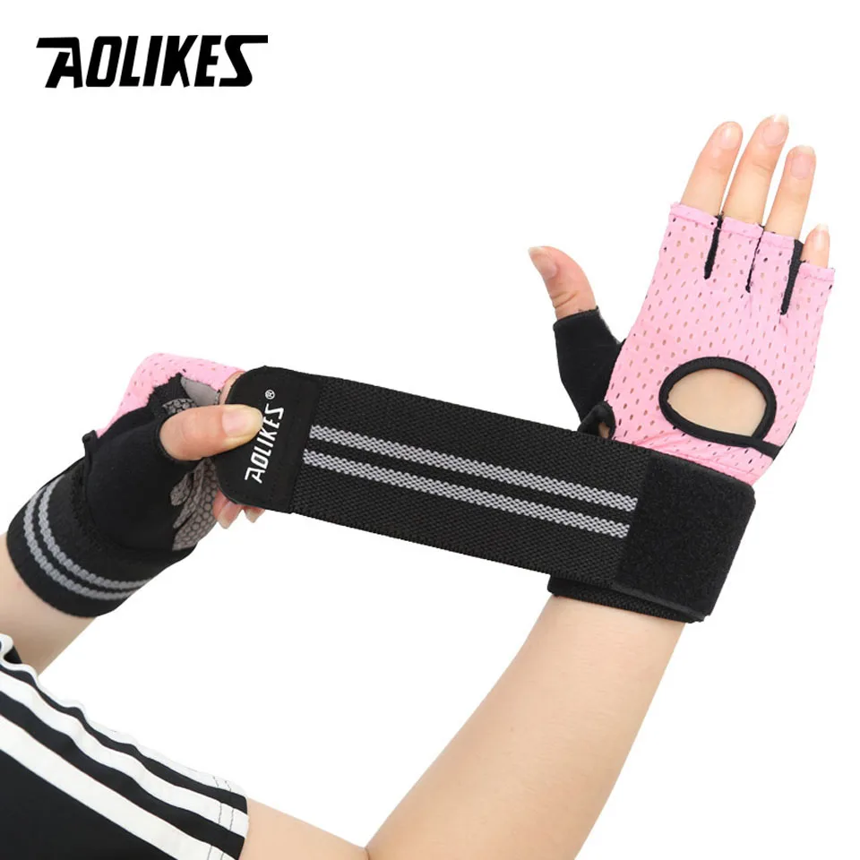 AOLIKES 1 Pair Gym Gloves Heavyweight Sports Exercise Weight Lifting Gloves Body Building Training Sport Fitness Gloves