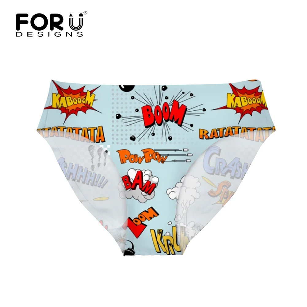 Женское нижнее белье FORUDESIGNS трусы комикс в стиле хип поп женское короткие