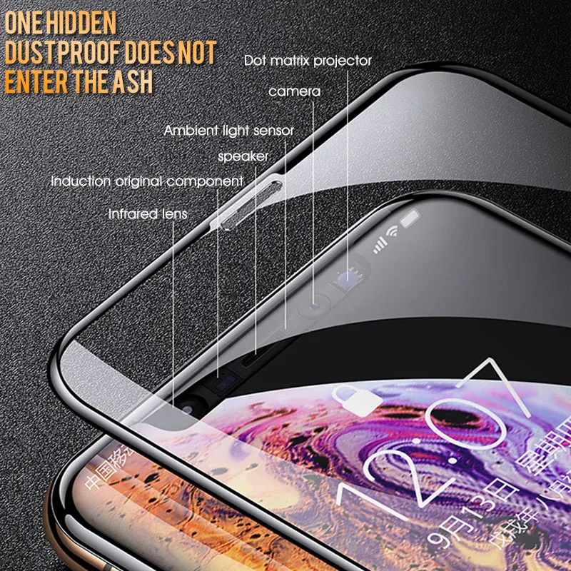 Полное покрытие из закаленного стекла для iPhone XS Max XR X Взрывозащищенная защитная пленка для э