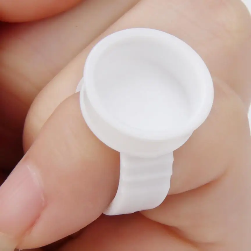 

100Pc Microblading Pigment Glue Rings Tattoo Ink Holder For Semi Permanent 0410B