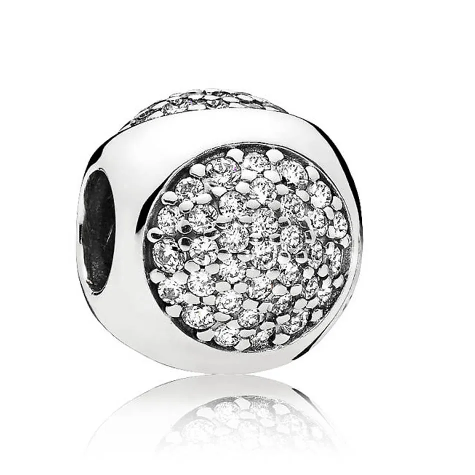 

Authentic S925 Sterling Silver DIY Jewelry Dazzling Droplet Charms fit Pandora Bracelet Bangle Pave Clear CZ