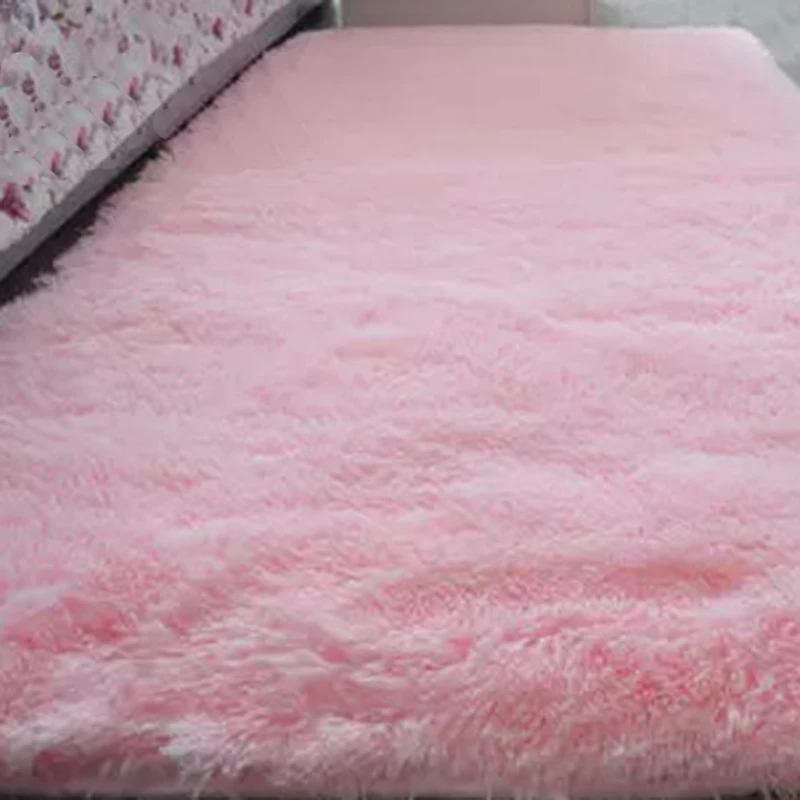 Пушистый Плюшевый коврик, противоскользящий ворсистый ковер для гостиной, столовой, детской комнаты, дома, спальни, ковер, напольный коврик, товары для домашнего сада, 80x120 см - Цвет: Pink