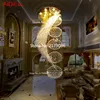 long double staircase modern chandelier lamp  LED crystal llights stylish hotel project Villa hall lighting suspension wire ► Photo 2/4
