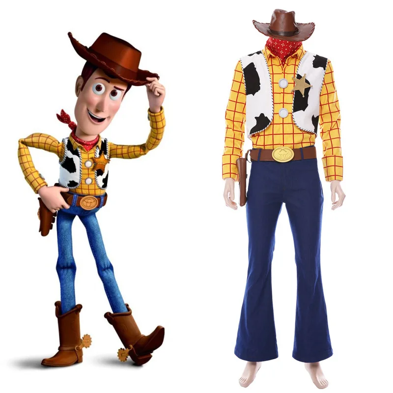

HOT anime Toy Story Sherif Woody Cosplay Costume Sherif Woody Police uniform Cosplay Halloween Adult men's Dance party Costumes