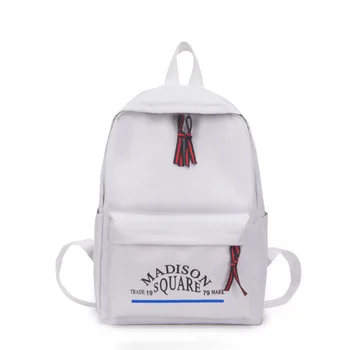 

Woman Trendy Solid Color Leisure Backpack Ladies Harajuku Campus Style Canvas Letter Printing Student Zipper Backpack 10May 6