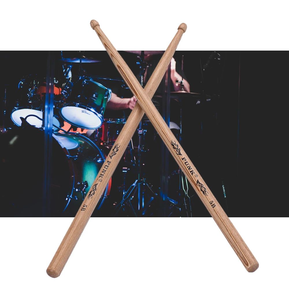 One Pair of 5A Wooden Drumsticks Drum Sticks Ash Wood Drum Set