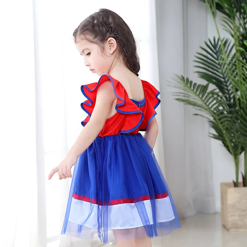 Summer Kids Baby Girl/'s Pageant Princess Sleeveless Stripe Lace Dress Clothes V8