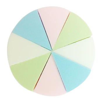 

8pcs makeup puff color latex puff round multicolor eight cut wet and dry small triangle makeup powder puff set makeup