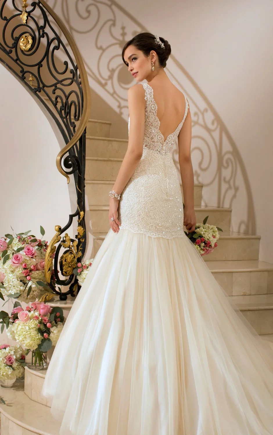 The best Luxy DecoraitionGlamorous Sexy Extravagant trumpet wedding dress close fitting Lace