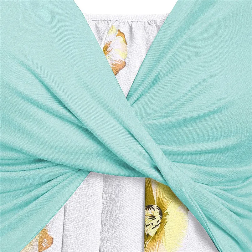 New Fashion Women Summer Short Sleeve Front Cross Cross Top Floral Print Mini Dress Elegant Ladies Casual Party Vestidos #4R09   (21)