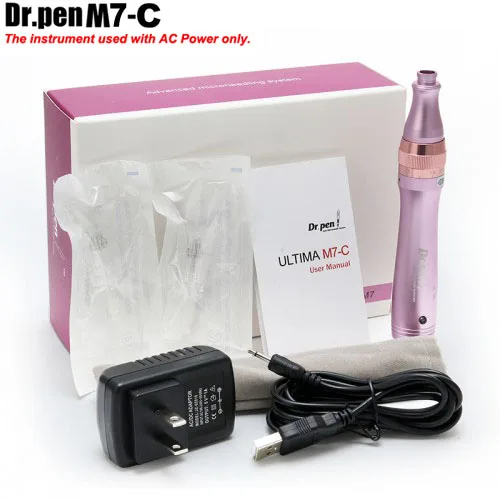 Dr pen M7 Electric Professional Anti-Aging Facail Scar Acne Skin Therapy Best Face Care Beauty Tools Kit - Color: M7-C(Have Gift Box)