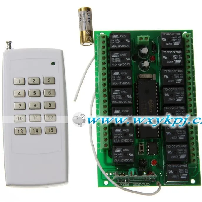 

2016 Best Price DC12V 10A RF Remote Control Switch 12V 15 CH Relay Wireless Receiver& 3 Transmitter for Wireless system
