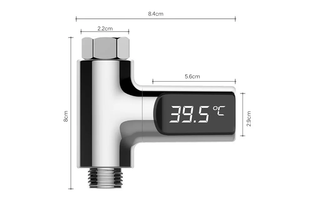 

LED display home thermometer shower water temperature monitor, LED digital shower and kitchen faucet water heater thermometer