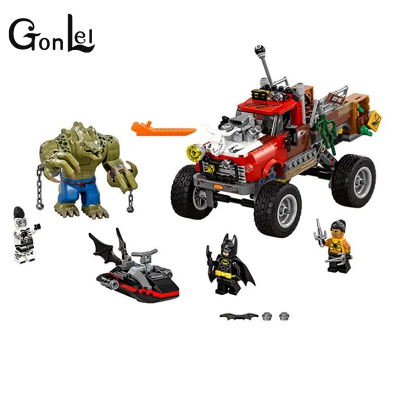 

GonLeI New 460Pcs 34017 Batman Movie Series The Killer Crocodile Tail-Gator 70907 Building Blocks Bricks Educational Toys 07051