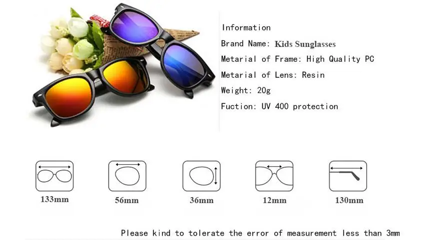 Модные детские солнцезащитные очки для мальчиков и девочек детские солнцезащитные очки UV400 зеркальные очки с подарочной коробкой для детей