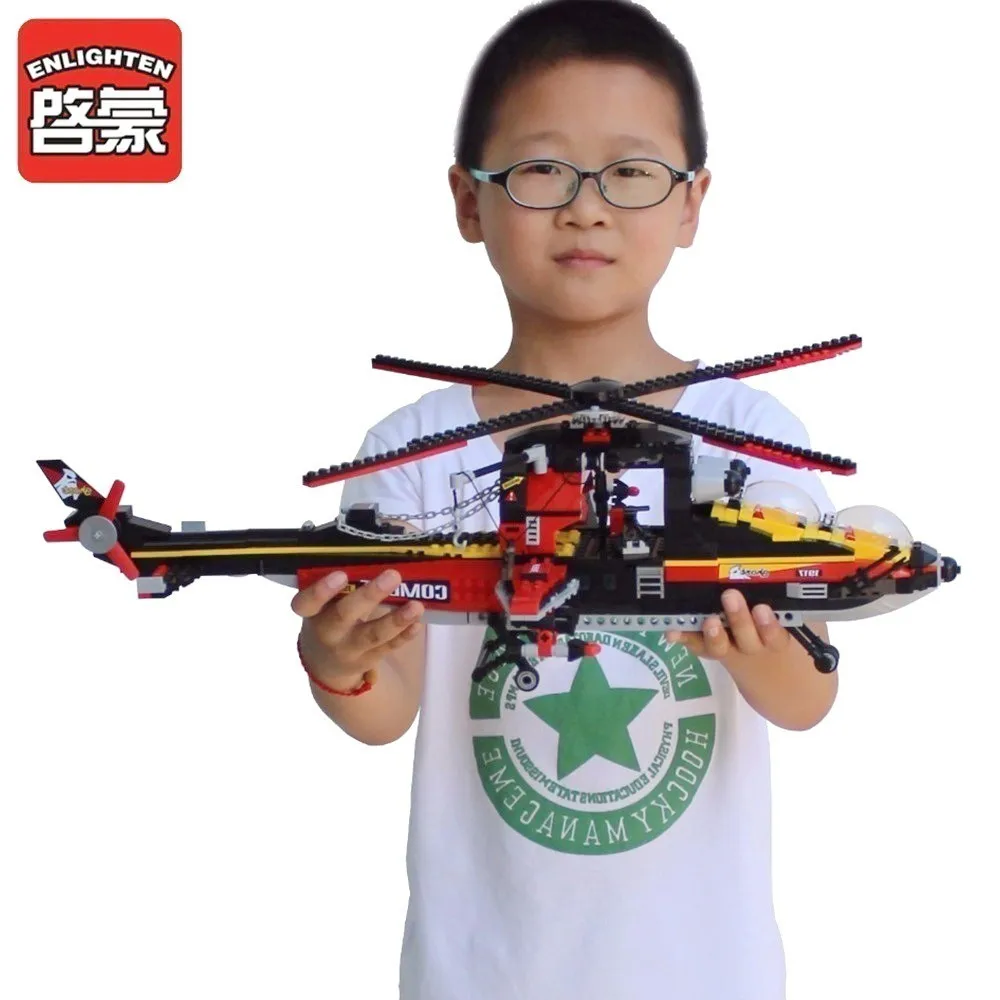 

Enlighten Kids Helicopter Moto Building block Gifts Blocks Children City military Toys For Weapon Stickers hand spinner duplo