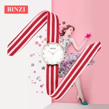 BINZI Casula Women Watches Ultrathin Quartz Watch Women Cloth Strap Red Blue Green Relogio Feminino