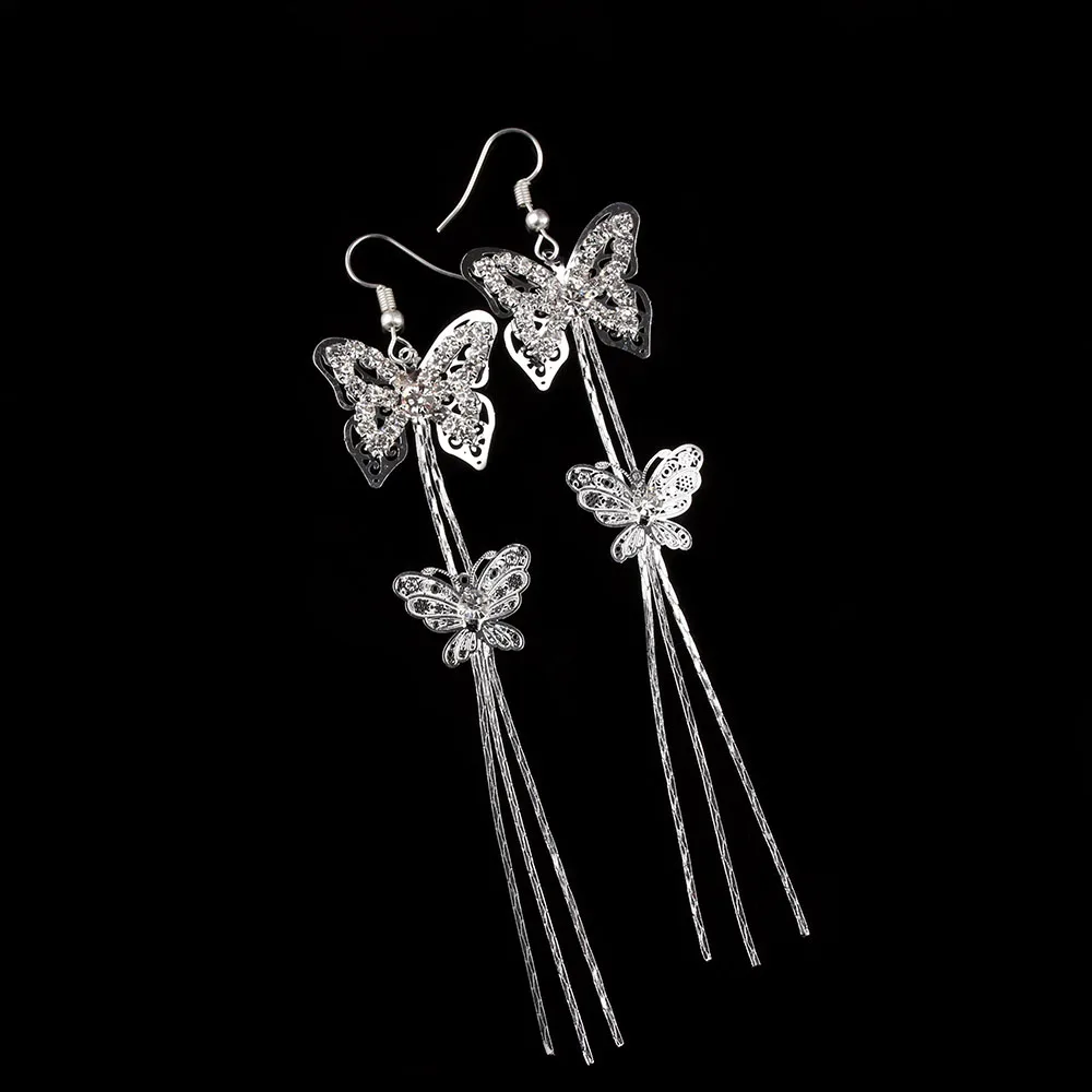 Buy 1 Pair 2017 Newest Fashion Silver Two Butterflies