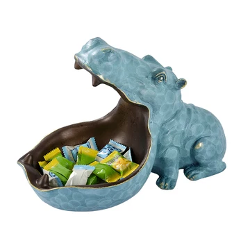 

Abstract Hippopotamus Statue With Storage Funcion Resin Artware Sculpture Ornament For Desk Home Decoration Accessories