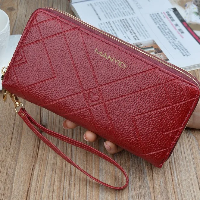 

2019 New Women's Leather Wallet Ladies Clutch Bag Purse Female Luxury Wallet Long Hasp Zipper Wallet