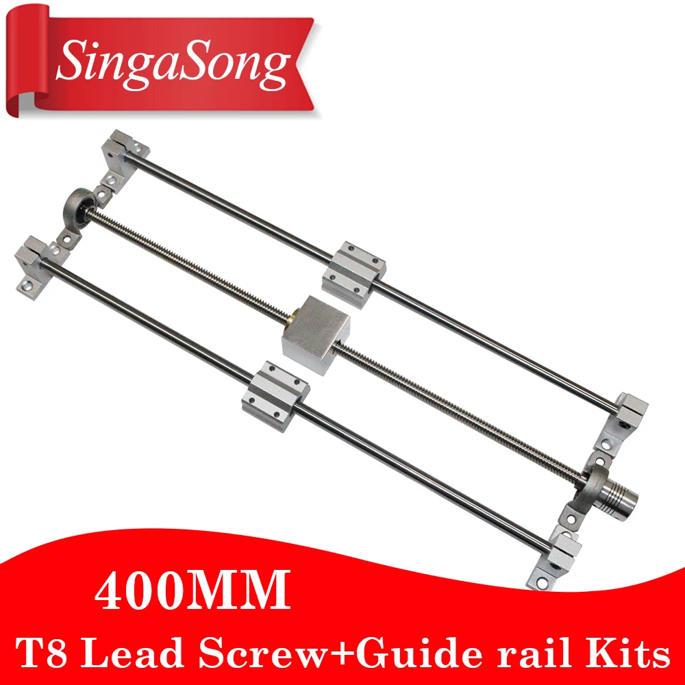 

3D printer Guide rail parts -T8 Lead Screw 400mm + Optical axis 400mm+KP08 bearing bracket + screw nut housing mounting bracket