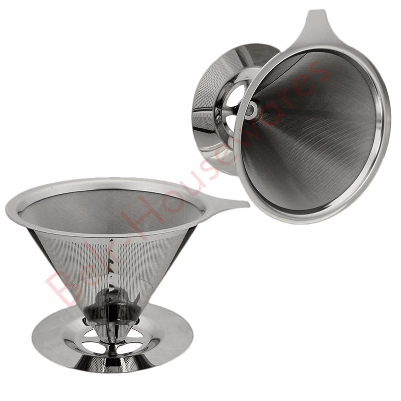 

Coffee Filter Dripper Drip Holder Stainless Steel Permanent Maker Pour Over Mesh Basket Tools Reusable 4.92x3.43inch
