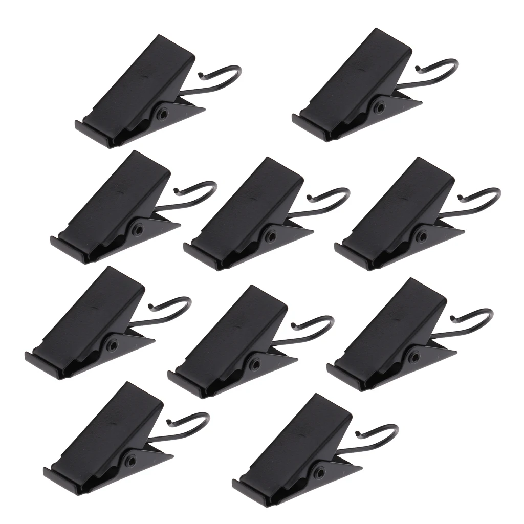 30Pcs Curtain Glider Window Treatment, Curtain Clips Hook Hanger, Clothes Line Peg 38mm Black