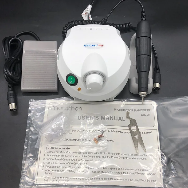 

MARATHON-Champion escortII 35000rpm Electric Nail Drill STRONG 210 102L Handle Micro Motor Grinding Machine For Nail Art Tools