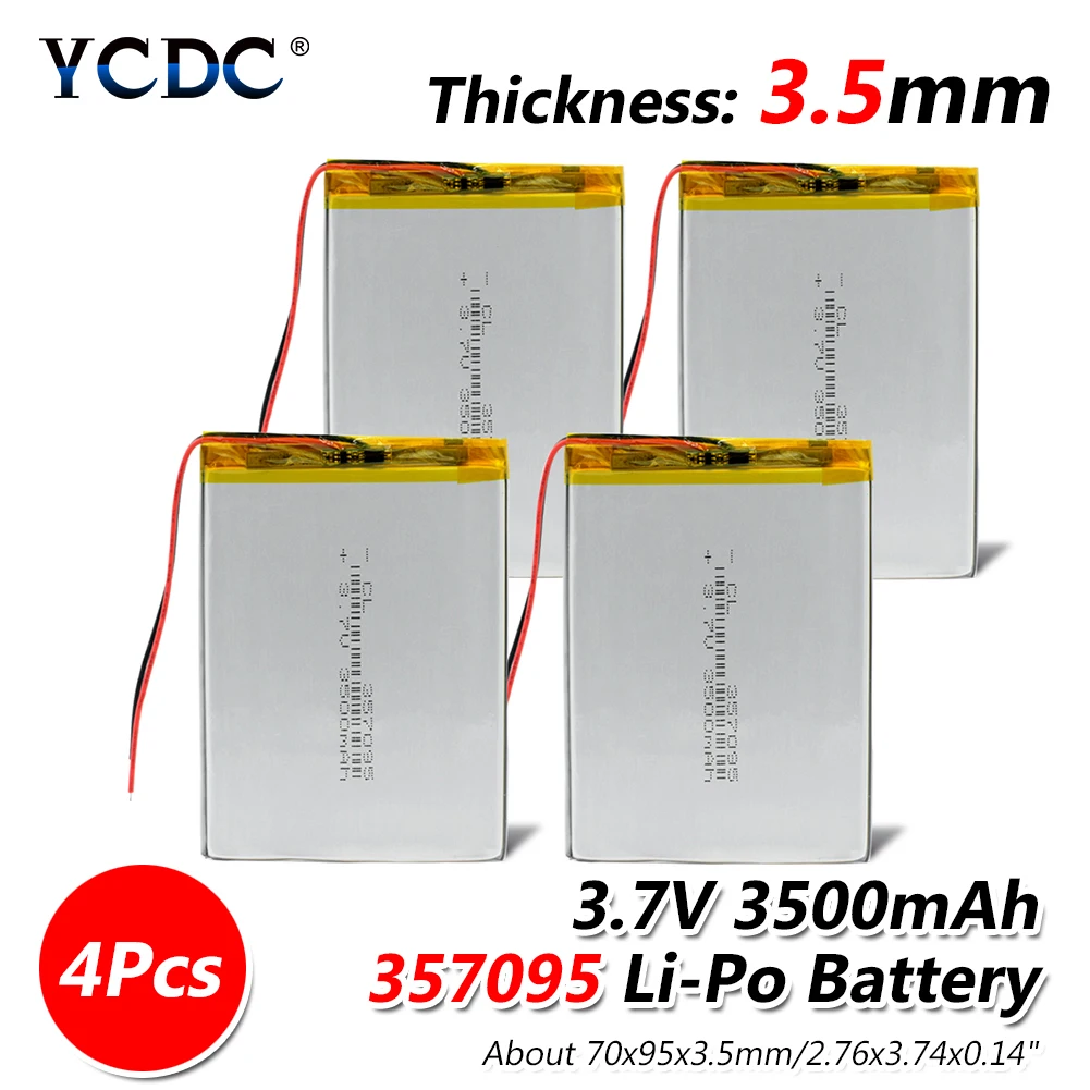 3 7 V 3500mAh литиевая батарея 357095 Замена литий полимерная перезаряжаемая Высокая