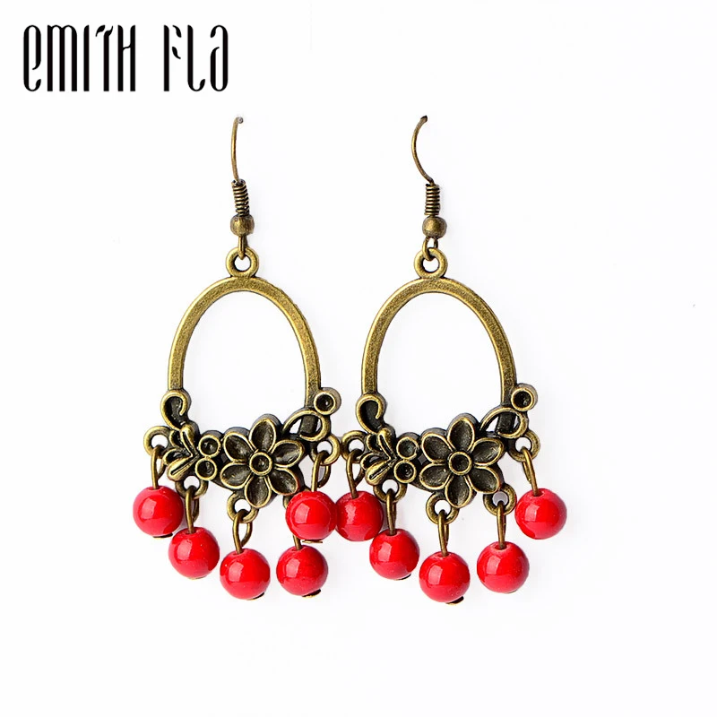 Emith Fla Chinese Style Of Long Type Drop Earrings Vintage Women