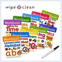 Educational Children English Numbers Time Phonics Maths Learning Wipe Clean Workbook 10pcs set + 1 pen Baby Funny Books
