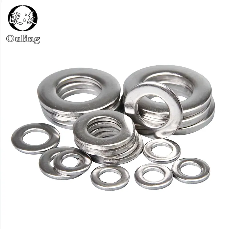

GB96 304/A2-70 Stainless Steel 100pcs M2 M2.5 M3 M4 M5 M6 M8 M10 DIN9021 Flat Machine Washer Plain Washer Flat gasket Rings