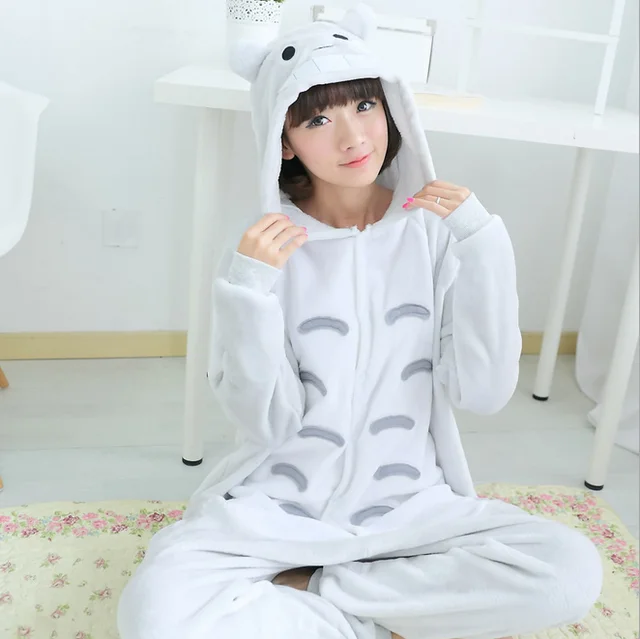 ArtSu Winter Sleepwear Flannel Anime Pijama Women Warm Onesies Pijama ...