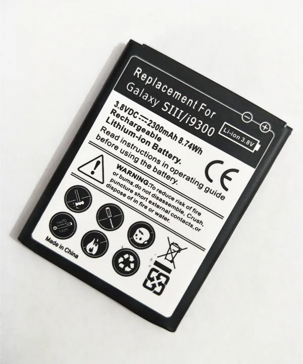 AZK черный новый аккумулятор 2300 мАч для Samsung Galaxy SIII S3 i9300 i9305 i747 i535 L710 i9308 EB-L1G6LLU E210 E170k