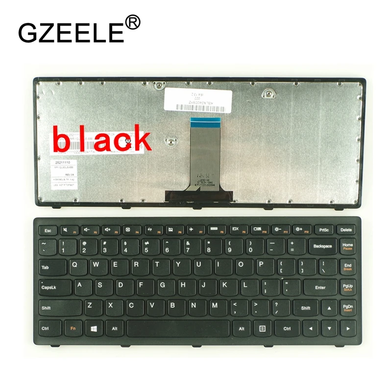 GZEELE новая клавиатура для ноутбука США для lenovo G400S G405S S410p G400AS G410s Z410 g405s FLEX14A FLEX14g Flex 14D черная Серебристая Рамка