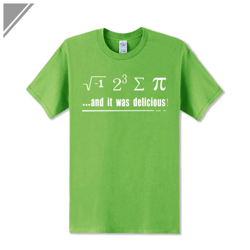Летние платья модные Забавные футболки для мужчин математическая формула повседневные футболки с коротким рукавом с принтом математики Большие размеры - Цвет: Bright green