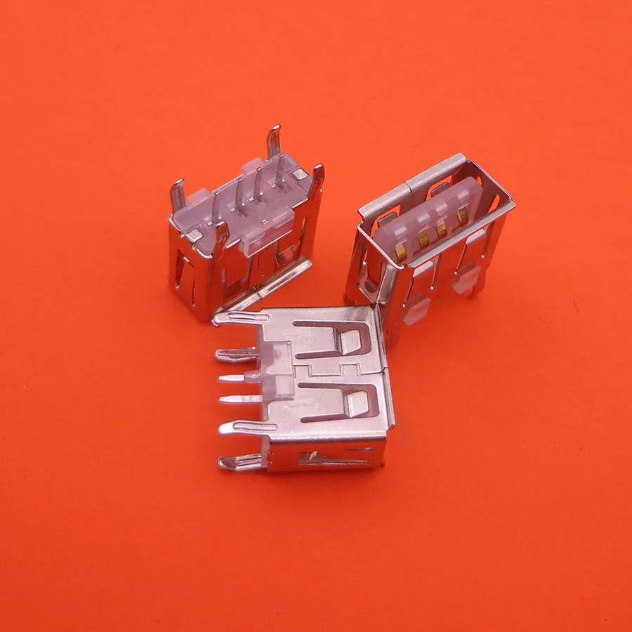 100 шт. материнская плата для ноутбука Micro 2 0 USB 4 контакта DC Белый A Тип плоский угол 180 градусов гнездовой