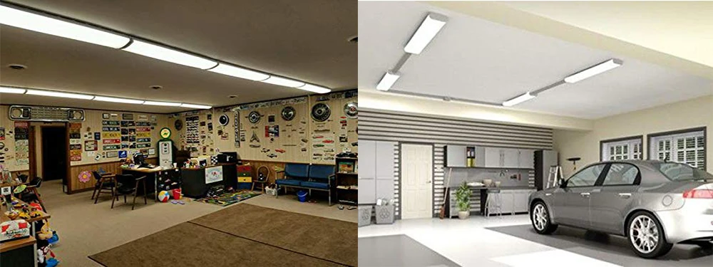 Details about   4FT Linear Wrap Ceiling Lighting Fixture 40W LED Home Garage Lights 4400lm 4000K 