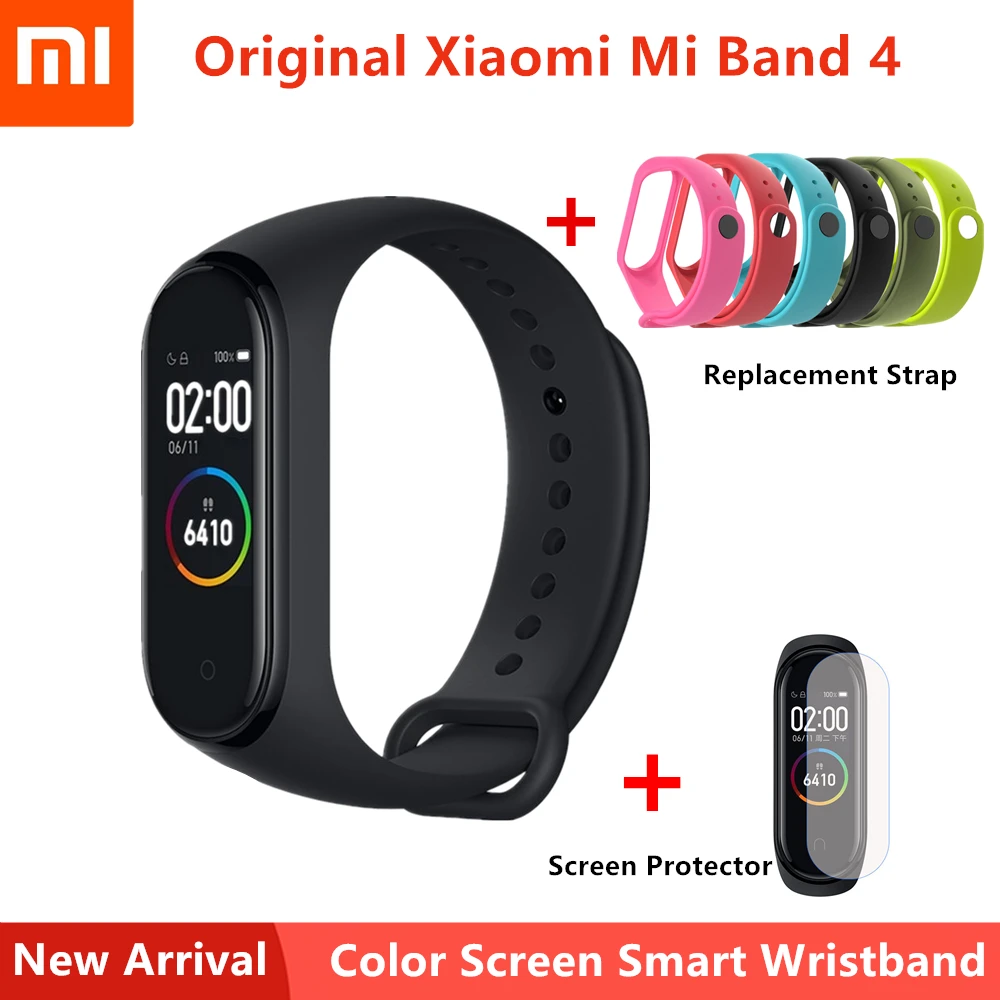 

Xiaomi Mi Band 4 Smart Bracelet Bluetooth Heart Rate Sport Smart Band AMOLED Color Screen 135mAh Waterproof Wristband English