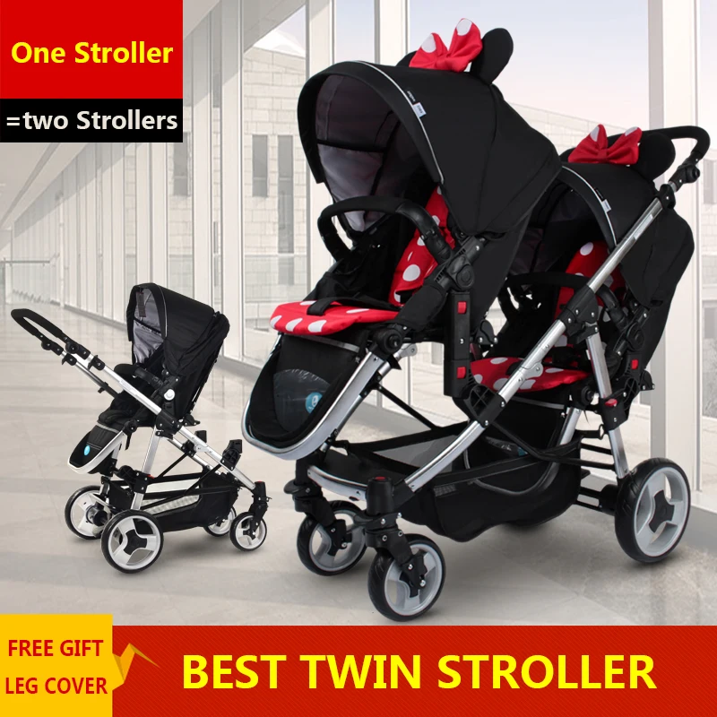 Light Twins baby font b stroller b font before and after the font b double b