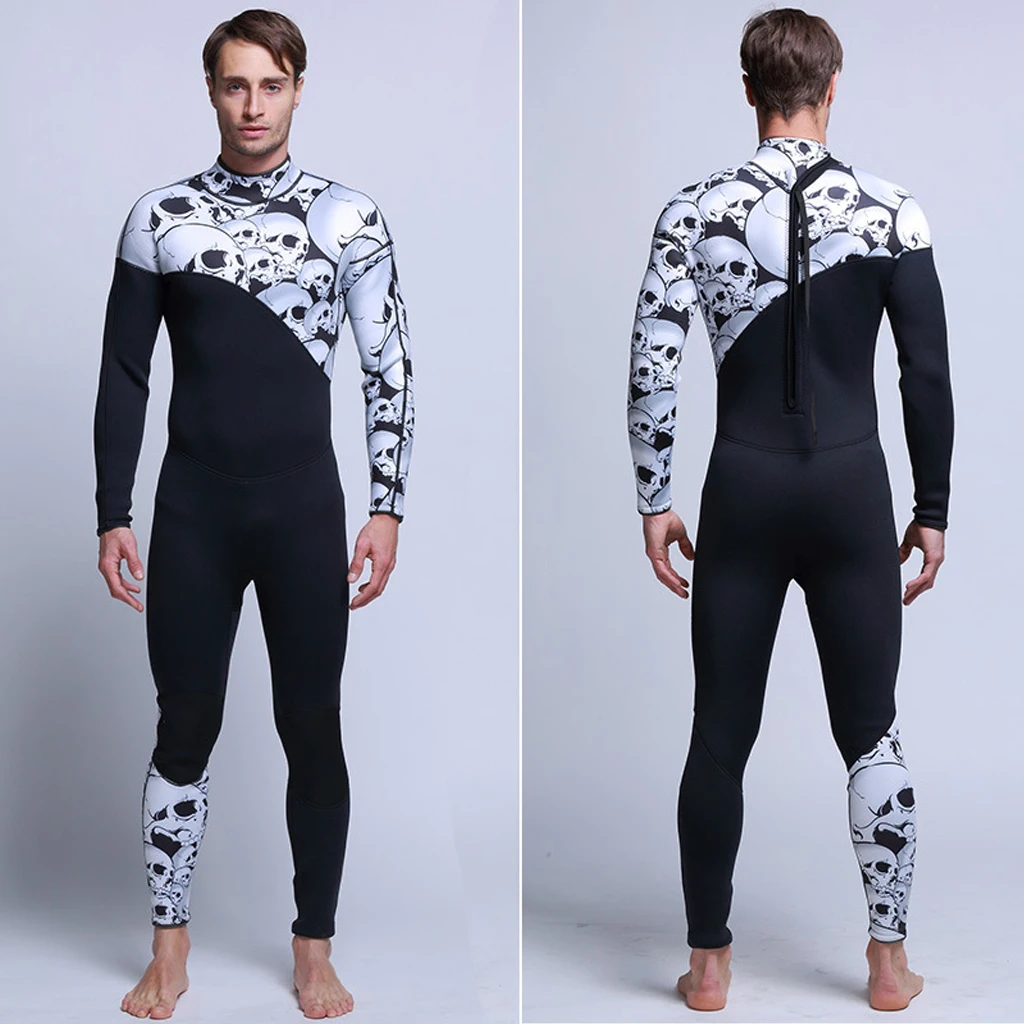 3mm Mens Wetsuit Full Body Long Sleeve for Scuba Diving Surfing Snorkeling Thick Warm Neoprene Wetsuit Black S/M/L/XL/XXL