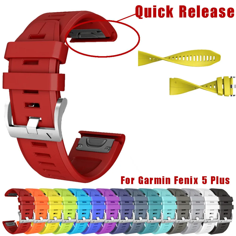 

Smart Device Hot Selling Silicone Quick Release Easy Fit Wirstband Replacement For Garmin Fenix 5 Plus