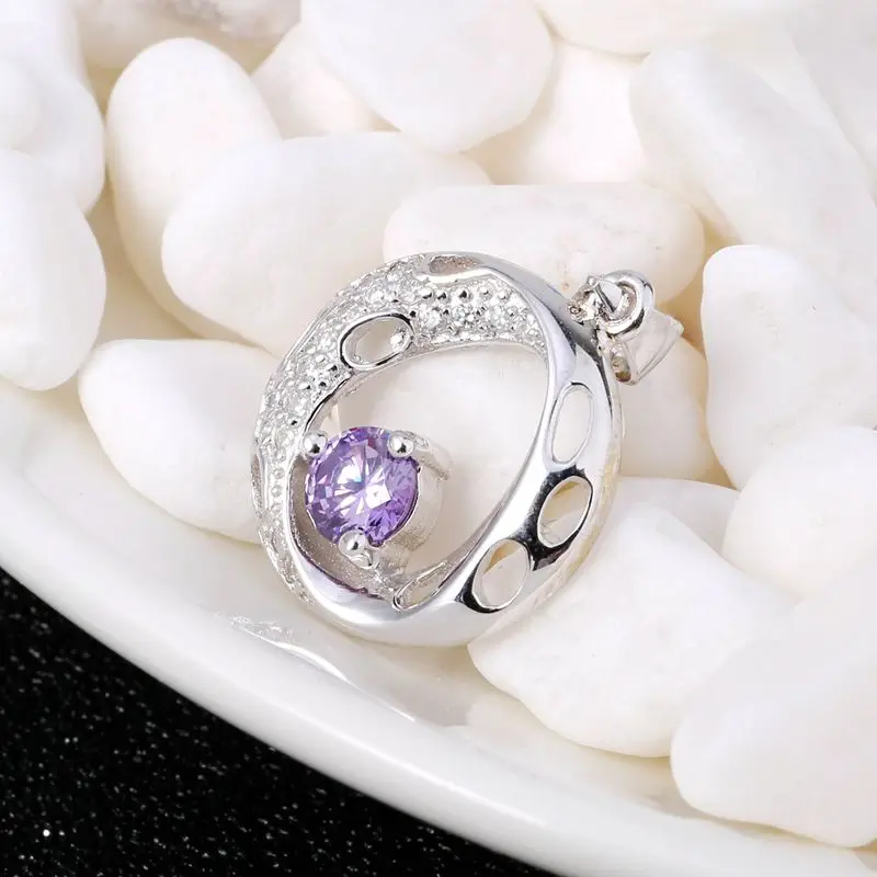 Ожерелье из серебра 100% пробы с австрийским кристаллом 2 цвета|sterling silver necklace|925