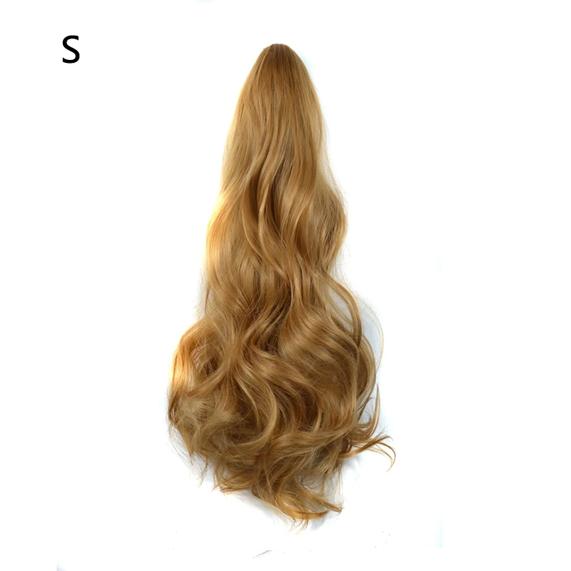 Новые синтетические женские накладные волосы на заколках с когтями в виде конского хвоста, кудрявый стиль, конский хвост шиньон, черный, коричневый, блонд, стиль волос s - Color: Brown